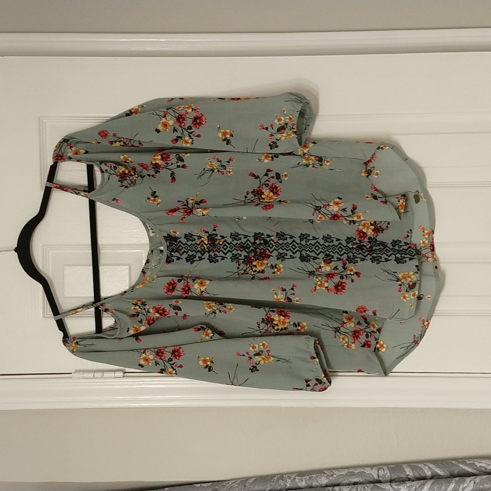 Floral cutout blouse
